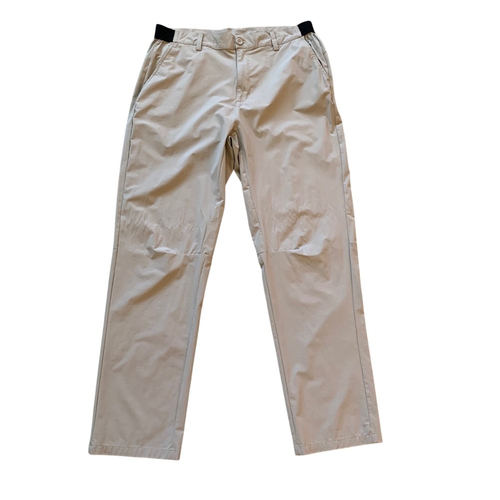 Outdoor Sports Mens Hiking Golf Active Pants Khaki Lightweight Stretch Waist 36